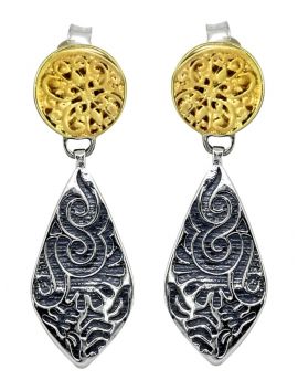  Solid 925 Sterling Silver Brass Dangle Earrings Jewelry 