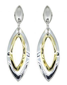  Solid 925 Sterling Silver Gold Plated Dangle Earrings Jewelry 