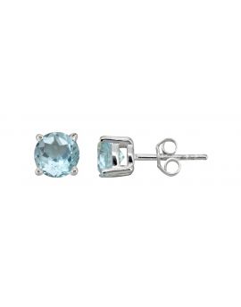 Blue Topaz Sterling Silver Gemstone Earrings