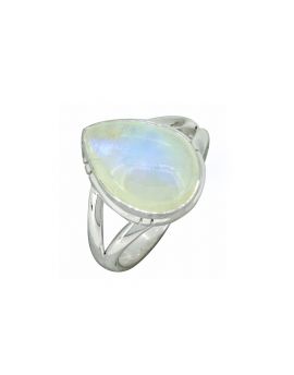 Moonstone Solid 925 Sterling Silver Teardrop Gemstone Ring