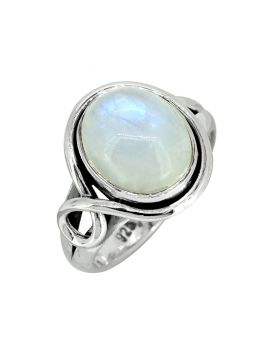  Rainbow Moonstone Ring Solid 925 Sterling Silver Gemstone Jewelry