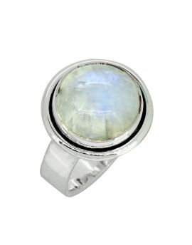  Rainbow Moonstone Ring Solid 925 Sterling Silver Gemstone Jewelry