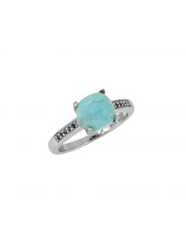 2.90 Ct. Larimar Blue Sapphire Solid 925 Sterling Silver Ring