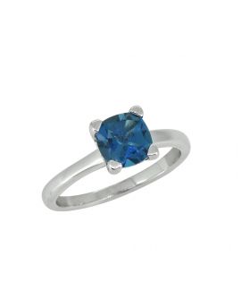 1.82 Ct. London Blue Topaz Solid 925 Sterling Silver Ring