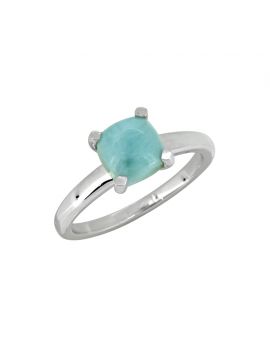 1.82 Ct. Larimar Solid 925 Sterling Silver Solitaire Ring
