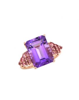 8.95 Ct. Amethyst Solid 14k Rose Gold Ring