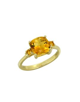 2.15 Ct. Citrine Solid 14K Yellow Gemstone Ring